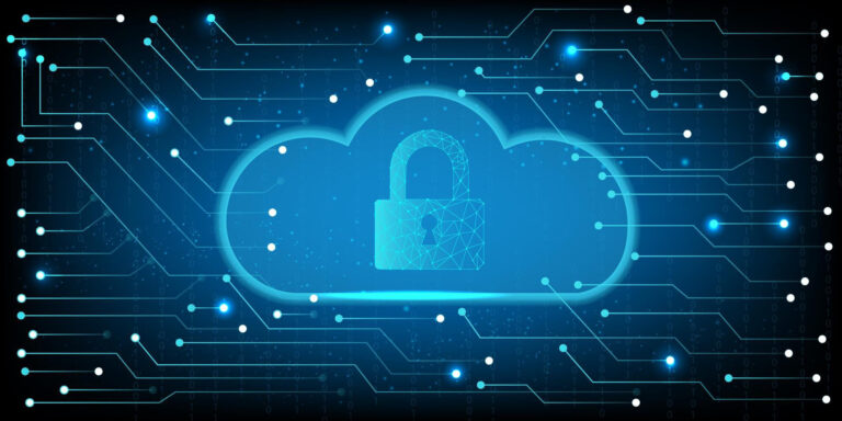 Formazione 365 e cyber security, immagine stilizzata di cloud con lucchetto